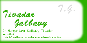 tivadar galbavy business card